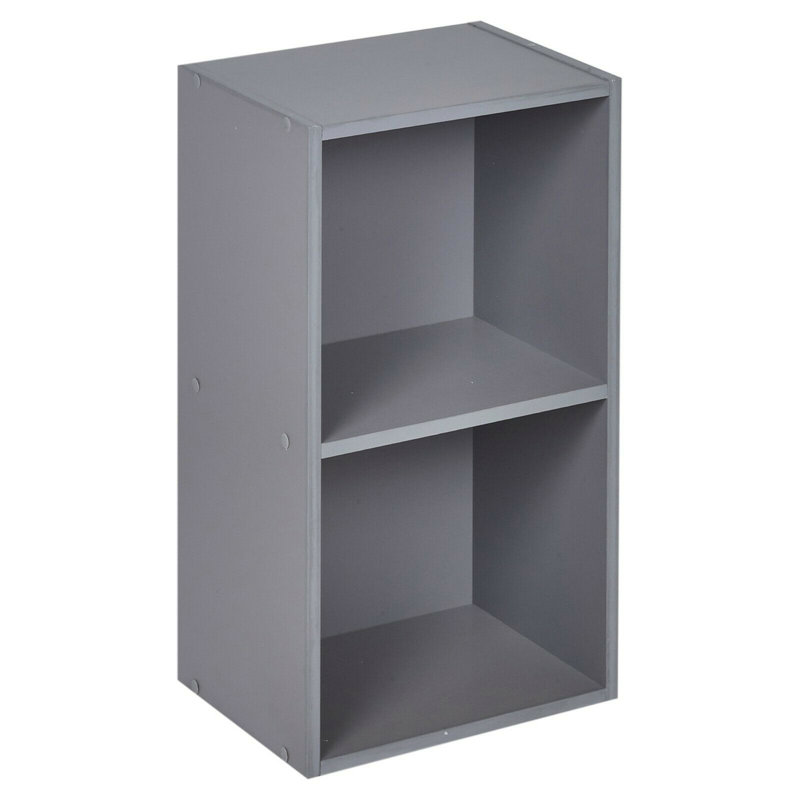 Kaiya 53cm H x 30cm W Standard Bookcase, Grey, Individual