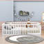 Lit plateforme en bois Hajer avec clôture et porte-657190989-657190977