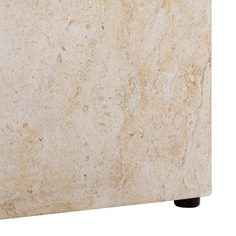 Aurielle Cube Accent Table, Travertine
