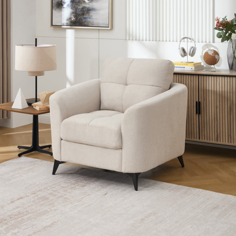 Upholstered Armchair, Beige