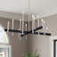 Grand lustre noir 8 lumières avec accents en nickel brossé-849552278-849552279