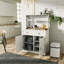 Buffet de cuisine 35 po blanc avec porte-gobelets et rangement