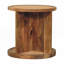 Table de bout d'angle en bois massif à mailles serrées, brun clair