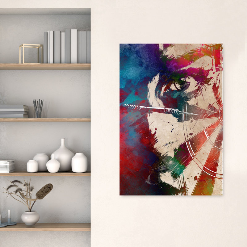 Œil sur cible abstraite, art mural coloré vibrant, H 48 po x l 32 po