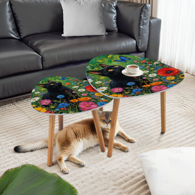 Ensemble de 2 tables basses gigognes Triangle