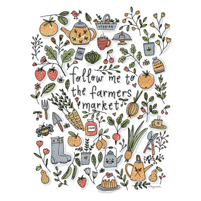 «Follow Me To The Farmer's Market on Canvas» par Molly Mattin, reproduction