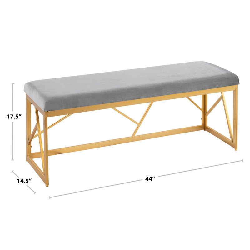 Banc en velours Fayette, Blanc blanc