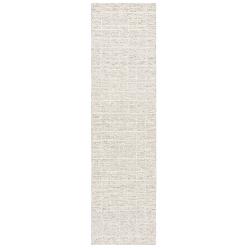Tapis rayé en laine / coton touffeté à la main Antipus, Tapis de couloir 2 pi 3 po x 9 pi