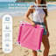 Chaise de plage pliante portative pour l'extérieur avec sac de transport - Fauteuil inclinable léger pour le camping et le voyage, rose-1653479081