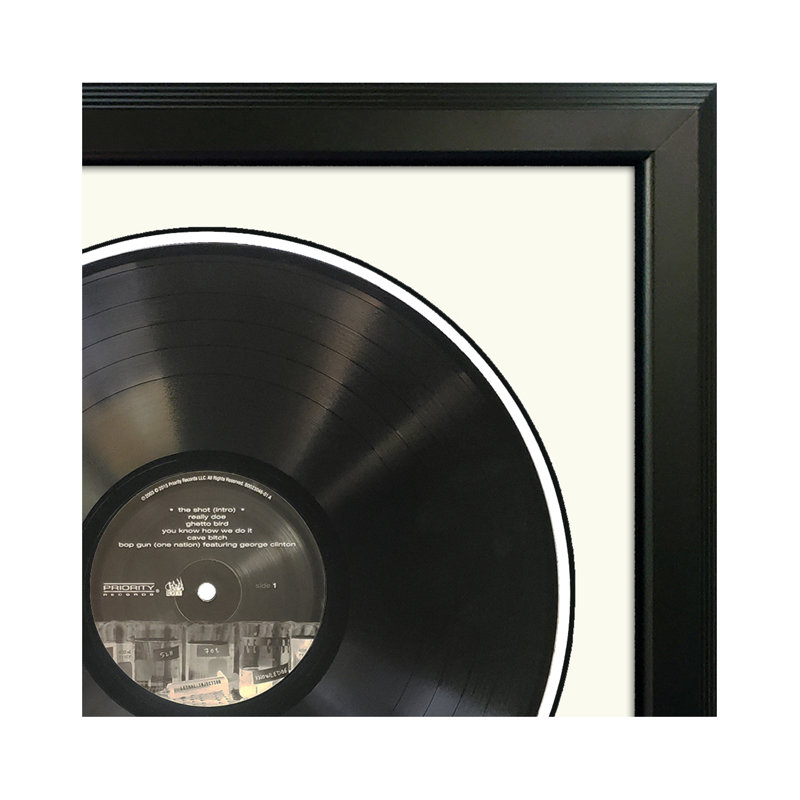 Disque encadré Ice Cube «Lethal Injection» avec passe-partout blanc, Blanc
