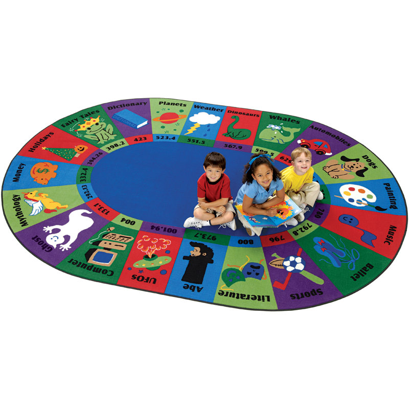Tapis bleu / rouge touffeté de qualité supérieure, Rectangle 7 pi 8 po x 10 pi 10 po