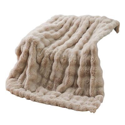 Super Soft Faux Fur Throw Blanket For Couch Light Rainbow Sherpa Fuzzy Plush Warm Blanket For Sofa Bed (Light Rainbow, Throw(79"X63"))
