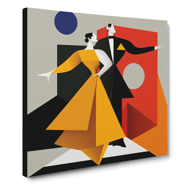 Ballroom Dancing Suprematism - Wrapped Canvas - Framed Print, 35cm H x 35cm W x 3cm D