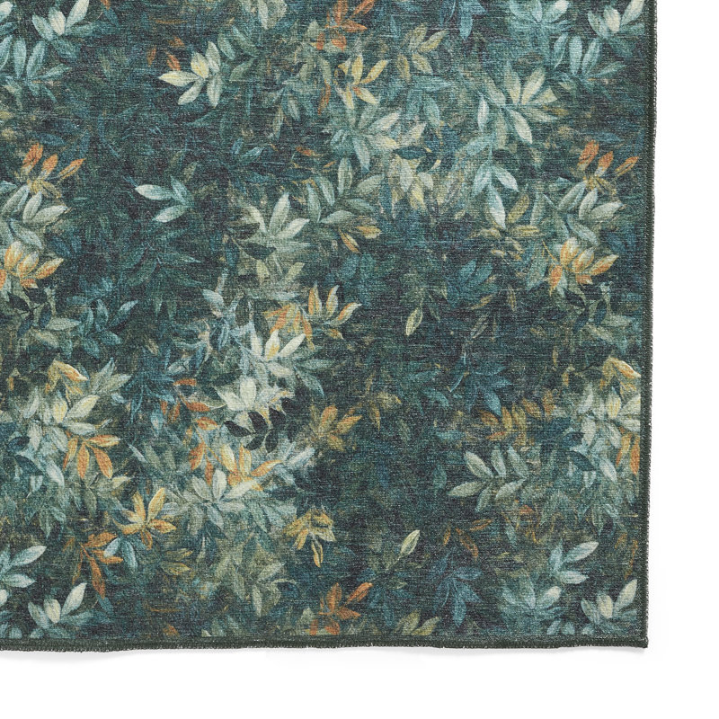Clarke & Clarke Floral Digitally Printed 152cm X 230cm Area Rug, Rectangle 152 x 230 cm, Green