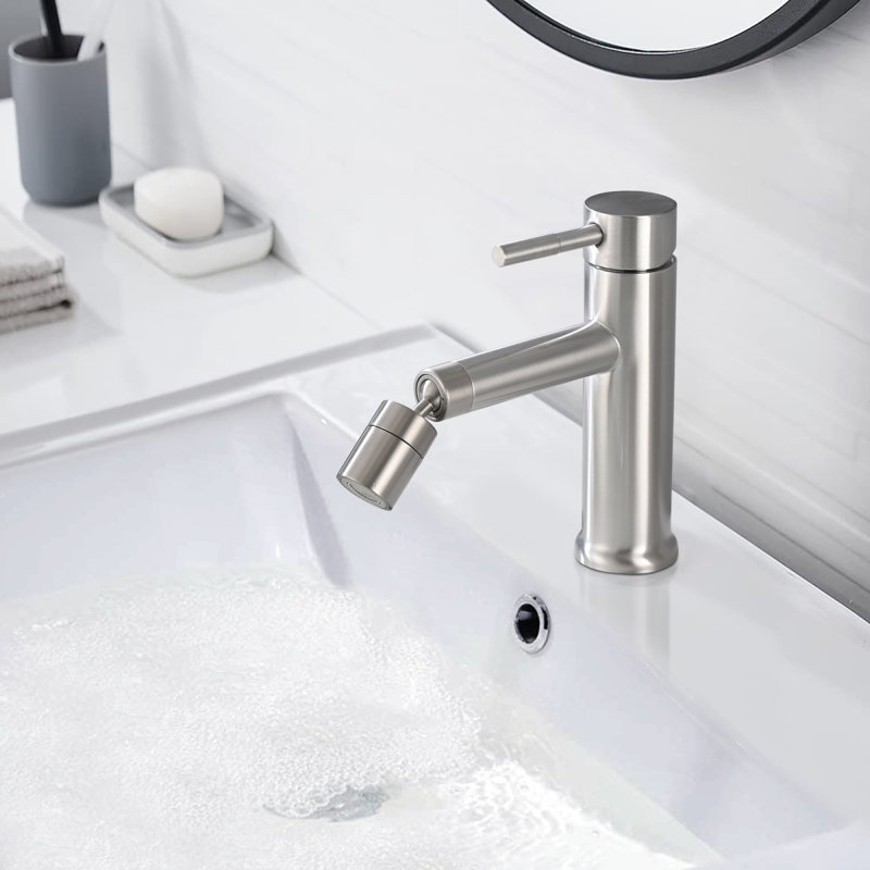 Brushed Nickle Bathroom Faucet For 2 Mode Faucet For Bathroom Sink With 360° Rotating Aerator, Brushed Nickel