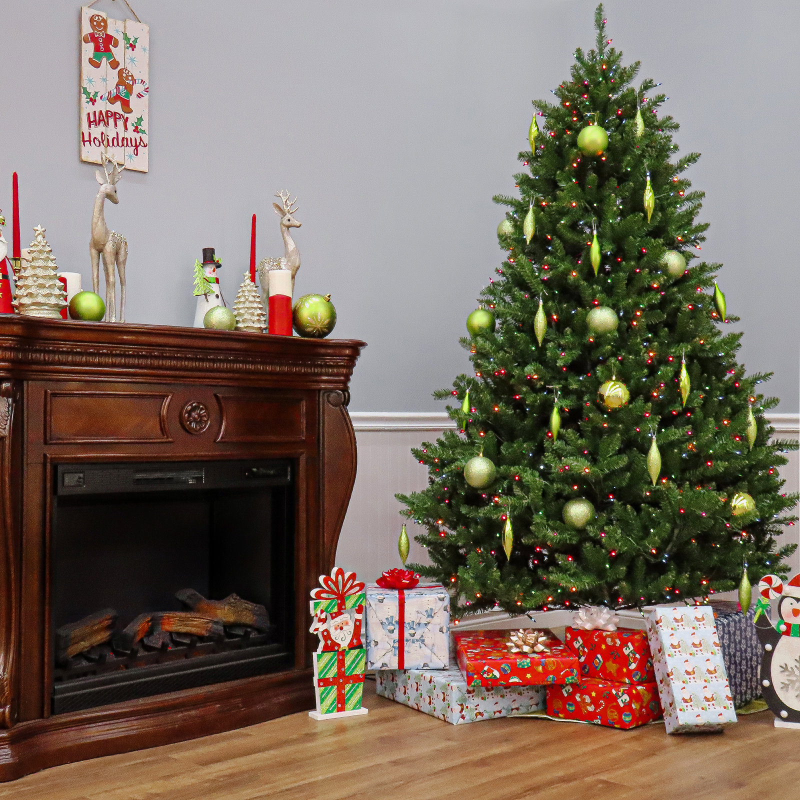 Fraser 7.5' Pre-Lit Fir Tree, Multi-Colored Lights