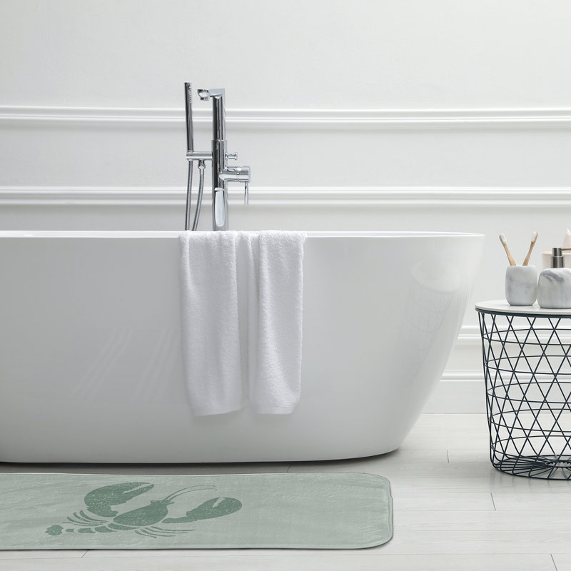 Tapis de bain Nautical Nights, L 17 po x L 24 po, Vert