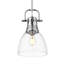 Petit luminaire suspendu Iftimie avec tige en verre transparent-2093582783