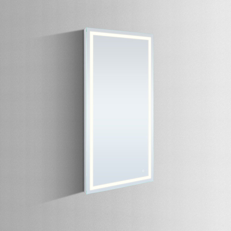 Miroir de salle de bain à DEL sans cadre avec désembueur à DEL de 5 po DAX Sorrento, 85,71 po x 5 po