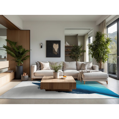 Tapis bleu doux et moelleux Ehlers