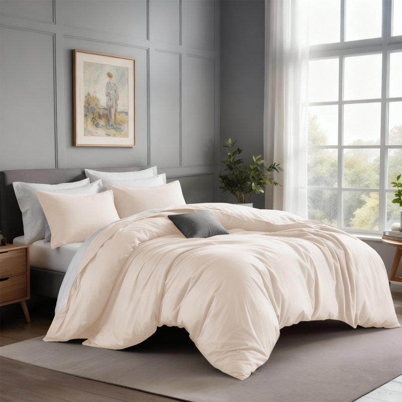 Ensemble de housse de couette en microfibre de luxe gris - literie de qualité hôtelière, ultra-douce, durable et légère avec taies d'oreiller assorties