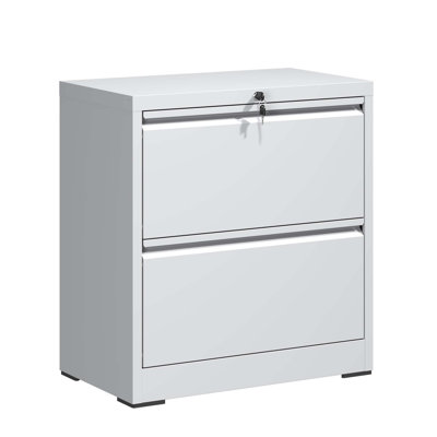 Two Drawer Lateral File Cabinet with Lock, Ideal for Organizing Documents in Home Office, Ensuring Security and Easy Access