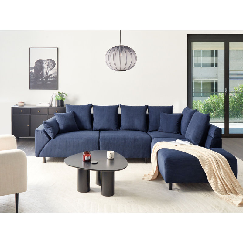 Lunner 4 Seater Sofa & Chaise, Dark Blue