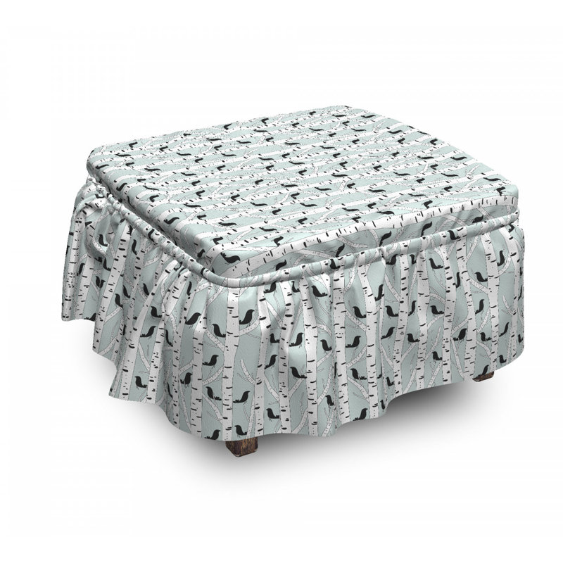 Housse pour repose-pieds oiseau trees