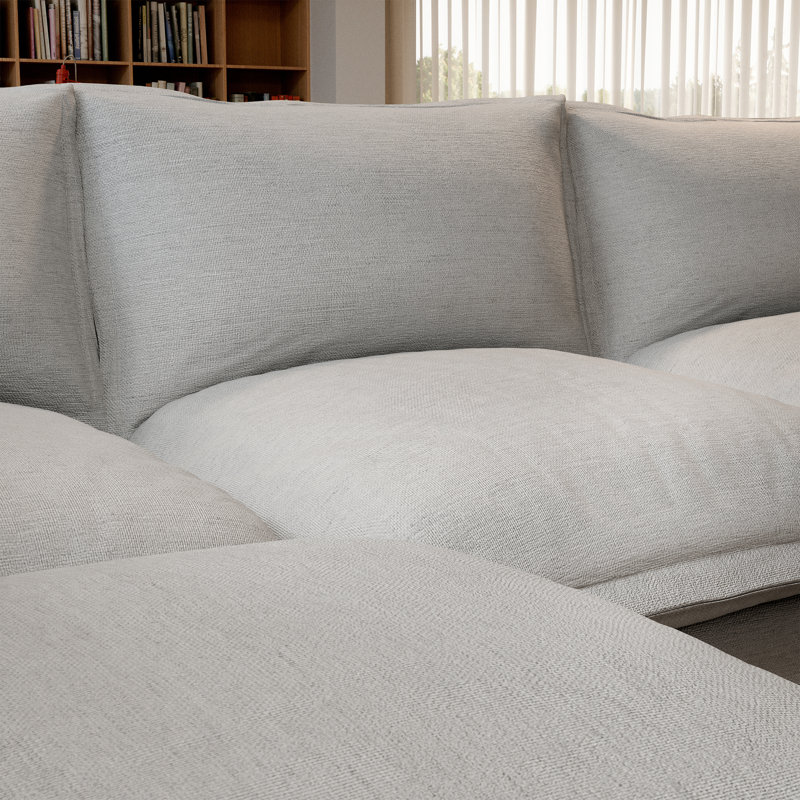 Upholstered Sofa, Cloud Sofa Modular Sectional Sofa Filled With Soft Down For Living Room Bedroom, Gray