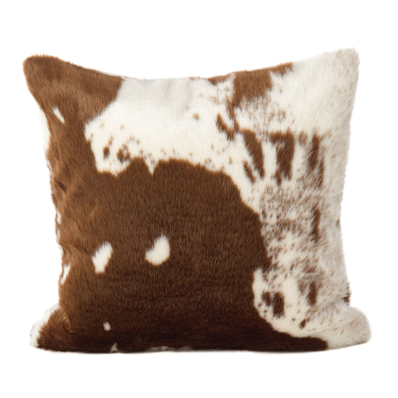 Urban Faux Cowhide Brown 28" Poly Filled Floor Pillow