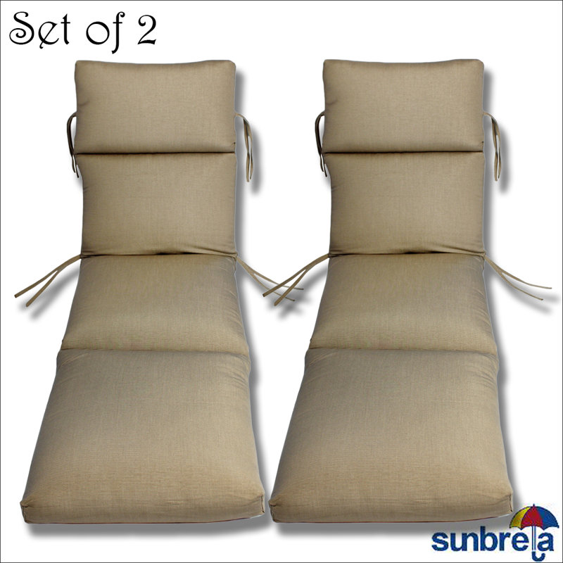 Sunbrella Outdoor 5'' Chaise Lounge Cushion, Taupe Rib