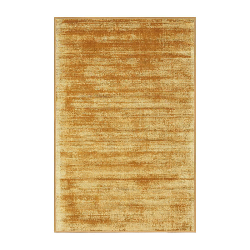 Tapis contemporain jaune, Rectangle 2 pi x 5 pi