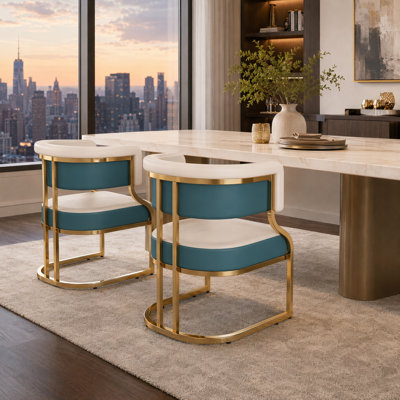 17.32'' H Leather Upholstered Side Chair