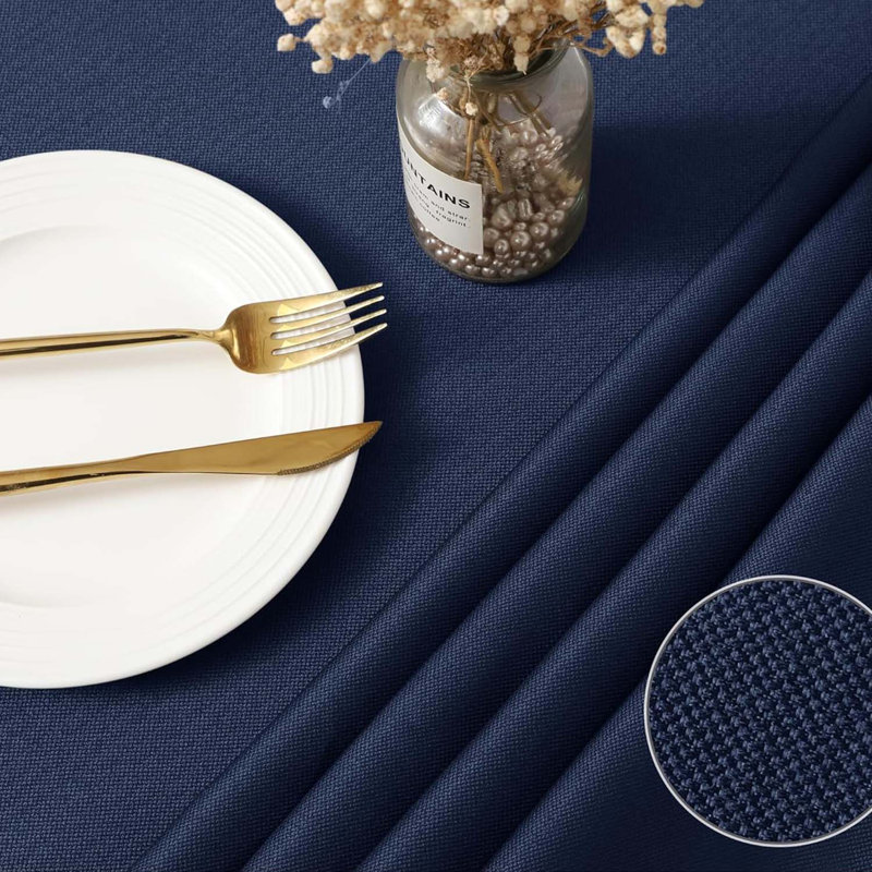 2 Pack Round Table Cloth - Linen Textured Tablecloth Wrinkle Free Washable Decorative Fabric Table Cover For Buffet Banquet Parties Event Holiday Dinner