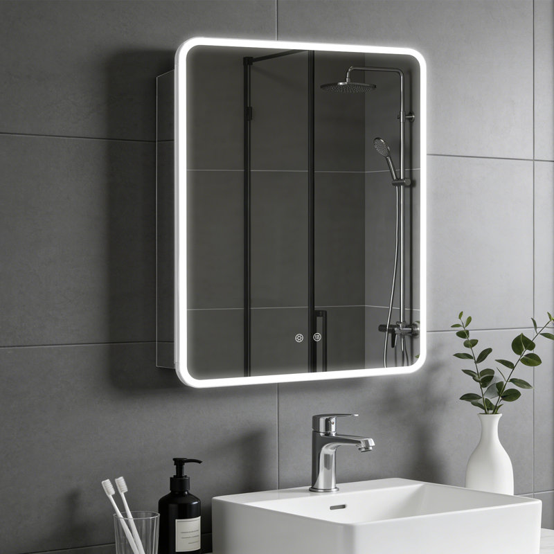 Pharmacie rectangulaire à DEL avec miroir, 22 po x 28 po, Rectangulaire