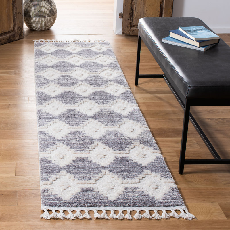 Martins Geometric Hand Woven Area Rug, Runner 66 x 244 cm