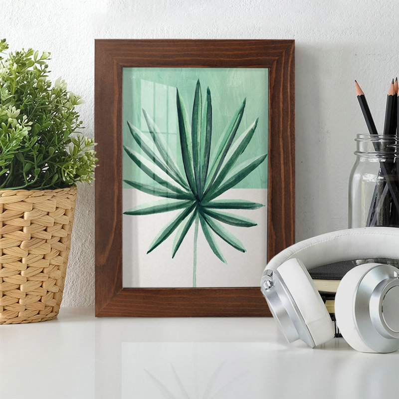 Verging Palm IV - Impression encadrée avec verre, H 9 po x l 7 po x P 1 po, Châtaigne