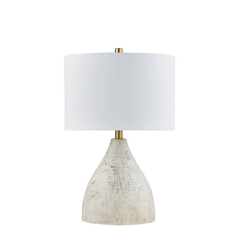 Lampe de table Emory en rÃ©sine de 23,5 po avec abat-jour en tissu, blanc cassÃ©