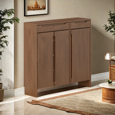 Solid oak door shoe cabinet 28 Pair Solid Wood Shoe Storage Cabinet