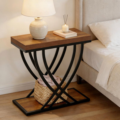 Modern Side Table,2-Tier Bedside Table,End Table,Couch Table