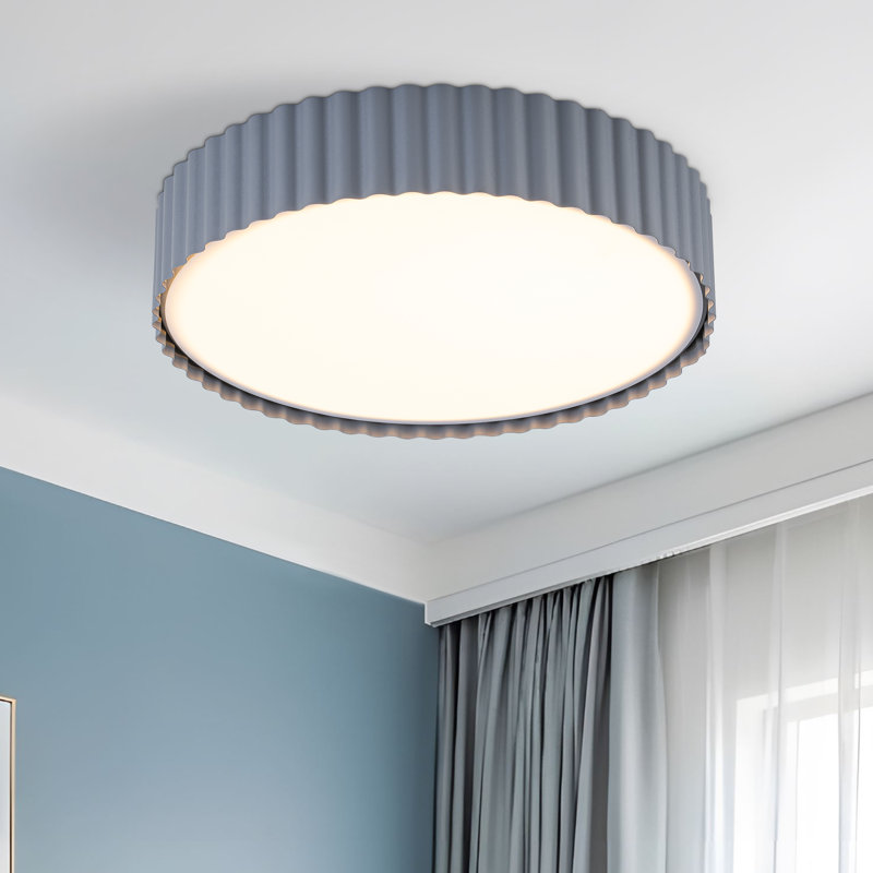 Modern 5CCT LED Round Low Profile Flush Mount Ceiling Light, 2.36" H x 11.81" W x 11.81" D