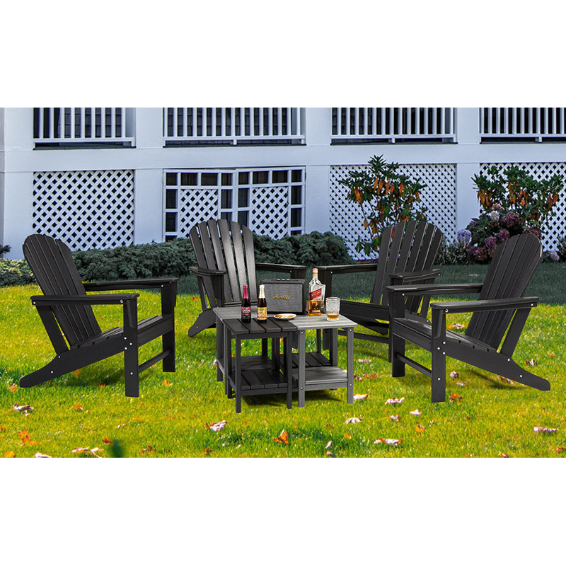 Outdoor Adirondack Chair, Black