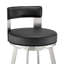 Tabouret de bar à hauteur de comptoir en acier inoxydable et pivotant Kevontae-454235639-454235636