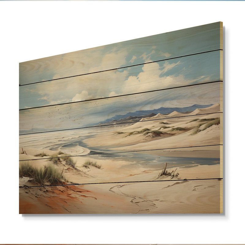 Coastal Sand Coastal Dunes V sur impression sur bois, H 10 po x l 20 po x P 0,78 po