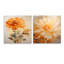 «Peach Marigold Elegance Bouquet Still Life», ensemble de 2 verres muraux en acrylique-1333312185