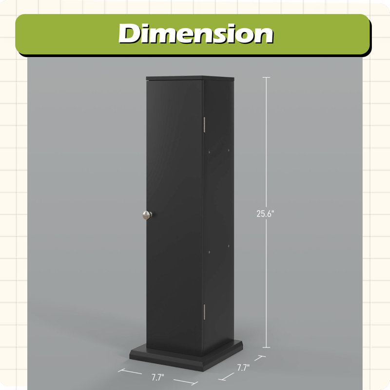 Armoire de coin, armoire de rangement à 3 niveaux, Noir
