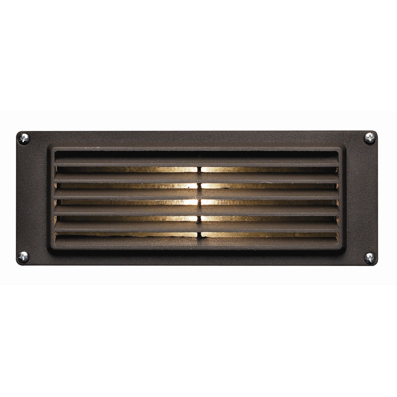 Kacie Low Voltage Integrated LED Metal Step Light, 12W Wedge Base Bulb, Matte Bronze