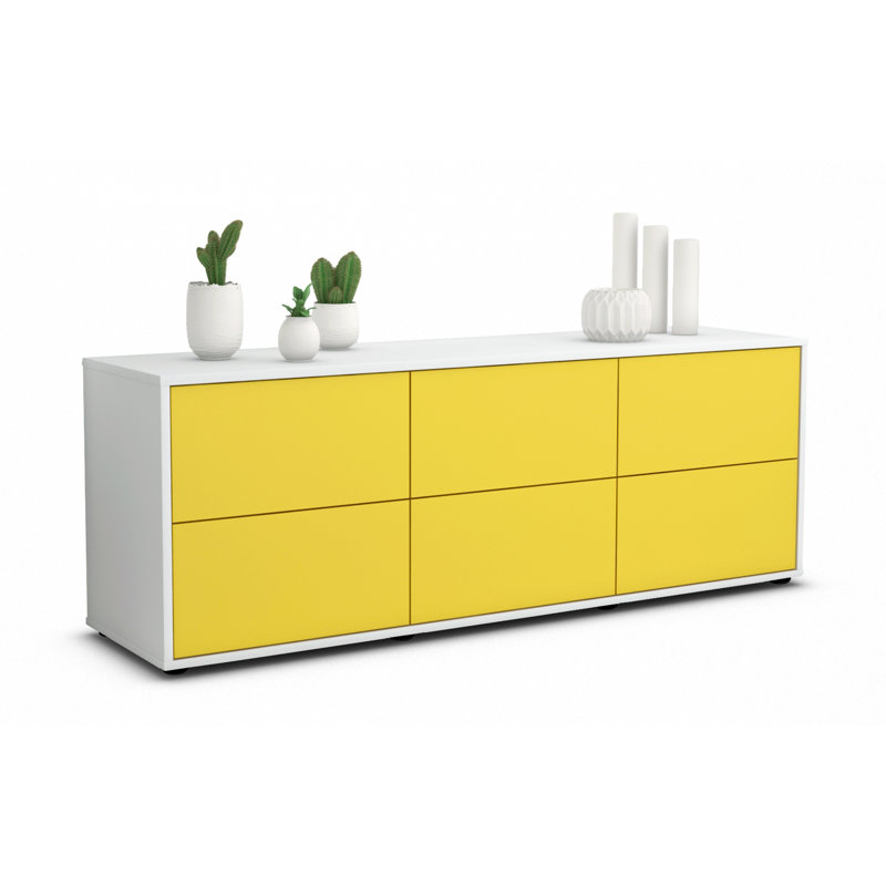 Wunderlich TV Stand, Yellow / Matte White