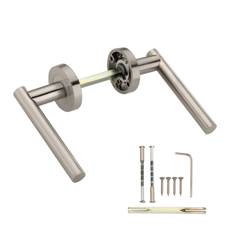 Jura Lever Door Handle, Satin Nickel