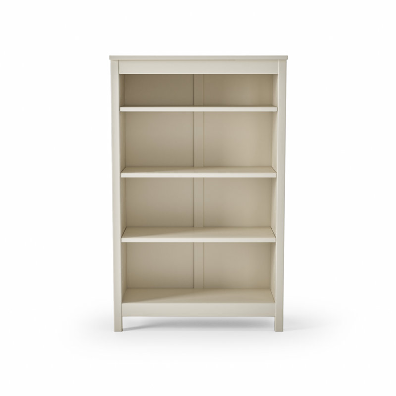 Bibliothèque en bois massif de style Shaker classique, (4 tablettes) H 48 po x l 30 po x P 13,25 po, Blanc cassé